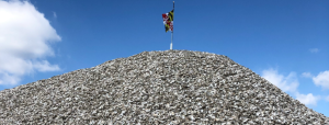 Shell pile with MD flag