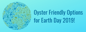 blue background with earth made out of tiny oyster and nautical theme