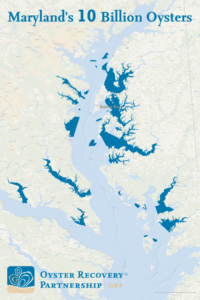 Map of MD's 10 billion oyster plantings
